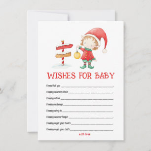 Elf, Weihnachts-Baby- Shower-Wünsche für Baby-Kart Mitteilungskarte