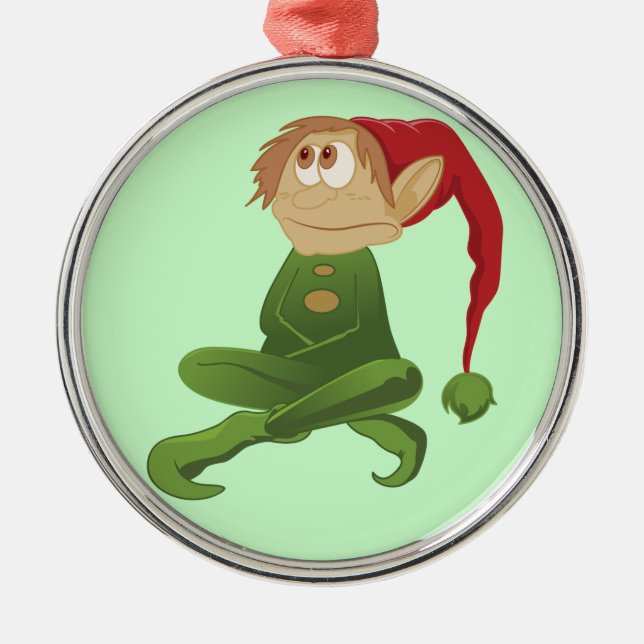 Elf Weihnachtsglocke Silbernes Ornament (Vorne)