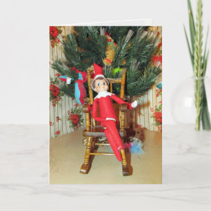 Elf Weihnachtskarte (1186) Feiertagskarte
