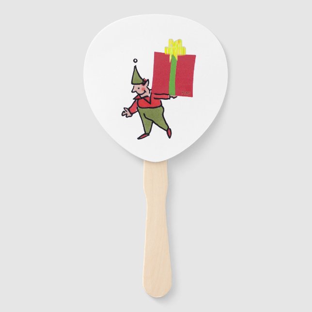Elf With Red Box paddle hand fans Fächer (Vorderseite)