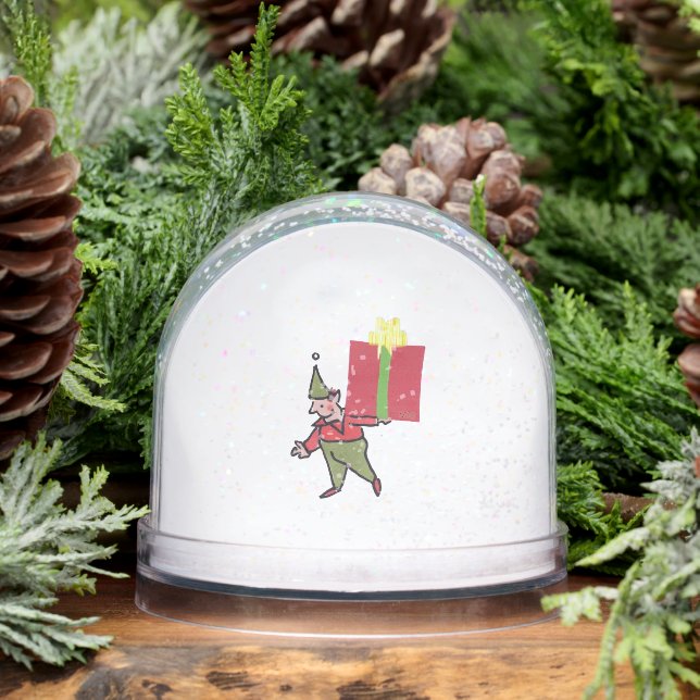 Elf With Red Box snow globe Schneekugeln (Winter)