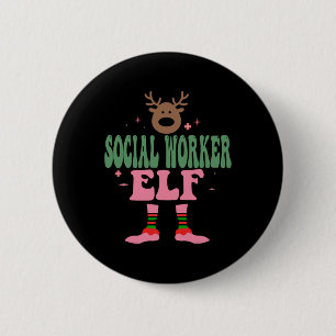 Elf Xmas Familiengruppe Weihnachten Teil Button