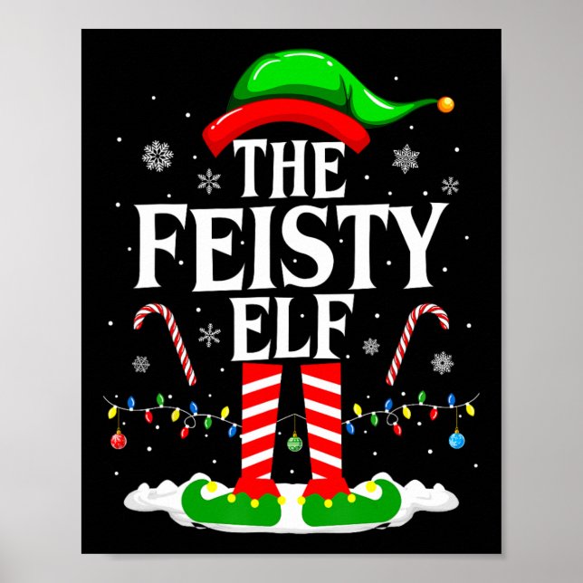 Elf Xmas Funny Matching Family Group Ch Poster (Vorne)