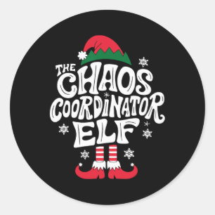 Elf Xmas Pajama Gift M Runder Aufkleber