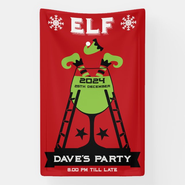 Elf Xmas Party Banner (Vertikal)