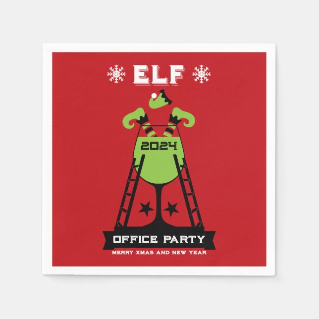 Elf Xmas Party Serviette (Vorderseite)