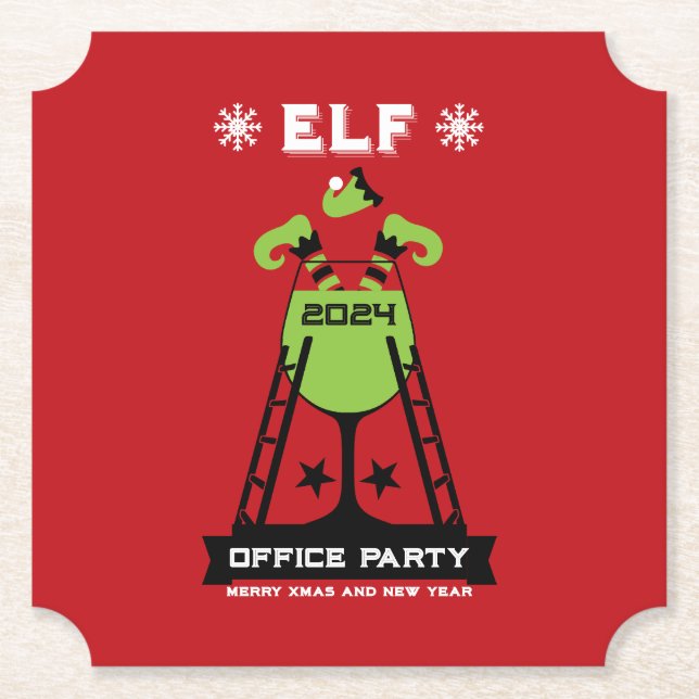 Elf Xmas Party Untersetzer (Vorderseite)