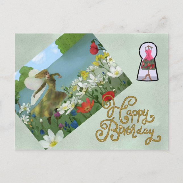 Elfe am Waldsee Postkarte (Vorderseite)