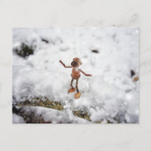 Elfe de maïs mangeant de la neige - carte postale 