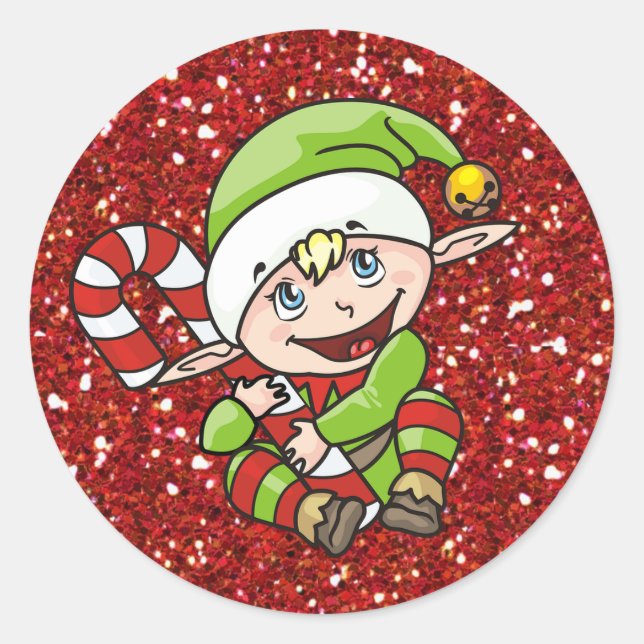 Elfe de Noël avec Stickers Sucre de canne (Devant)