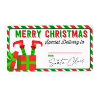 Elfe de Noël de Père Noël Sticker cadeau