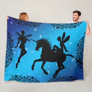 Elfe Feen- und Einhorn-Fantasie Fleecedecke