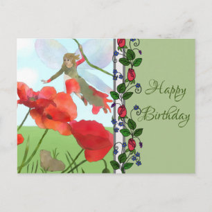 Elfe im Mohn Postkarte