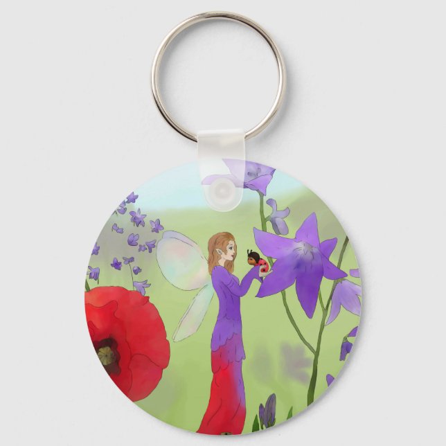 Elfe mit Käfer Schlüsselanhänger (Vorderseite)