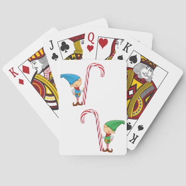 Elfe mit Zuckerstange-Spielkarten Spielkarten (Rückseite)