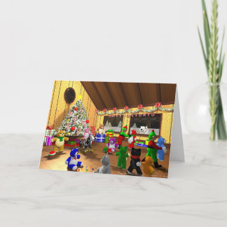 Elfe und Bären Feiertagskarte