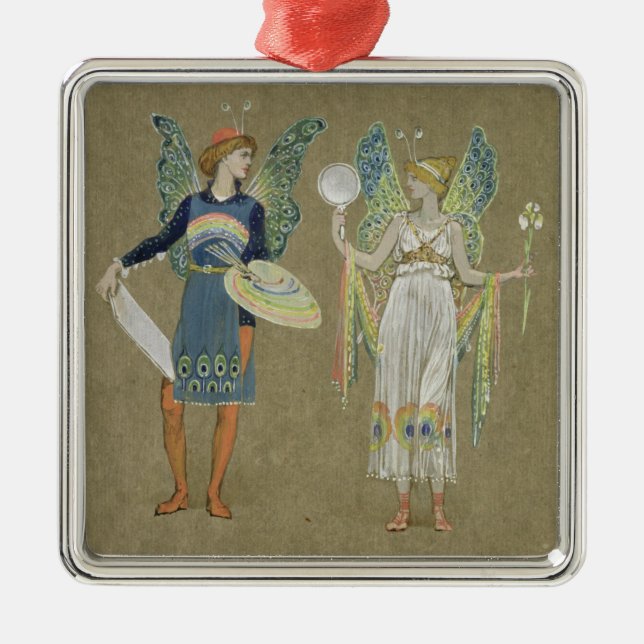 Elfe und feenhafte Maler, "vom Schneemann" 1899 Ornament Aus Metall (Vorne)