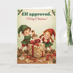 Elfen-Approved Lustige Elfen Weihnachten Karte