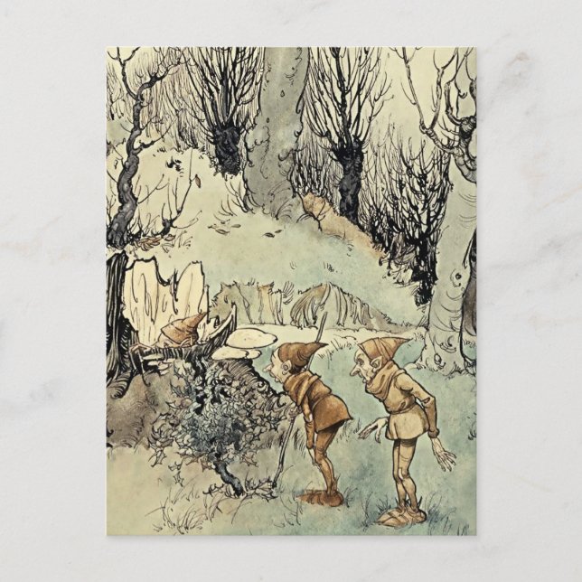 "Elfen im Wald" von Arthur Rackham Postkarte (Vorderseite)