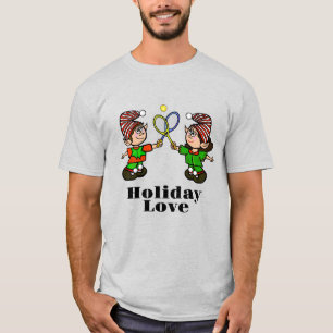 Elfen mit Tennis Rackets Weihnachts-T - Shirt