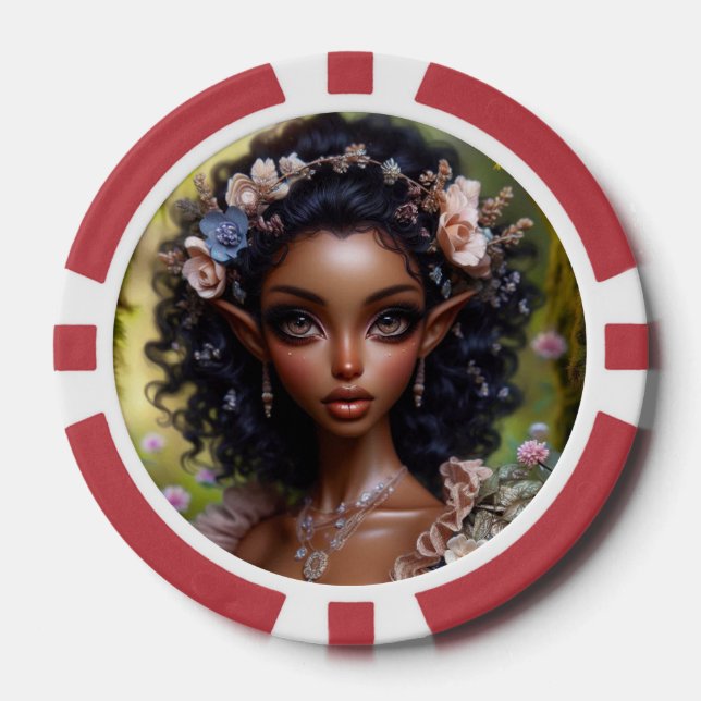 Elfen-Pokerchips im Stil 1 Pokerchips (Vorderseite)