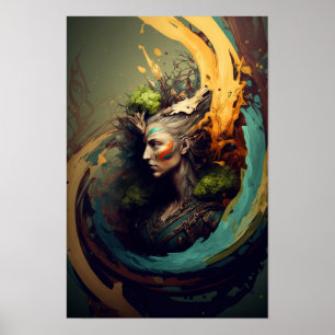 Elfen-Ranger-Fantasy-Plakat   D&D Kunst 4 Poster