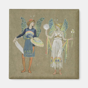 Elfen und Maler, aus "Der Schneemann" 1899 Magnet
