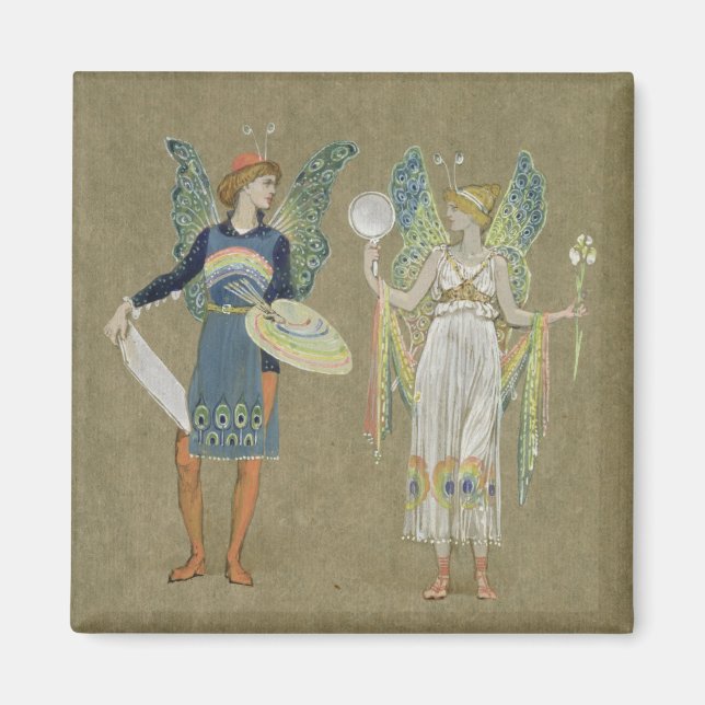 Elfen und Maler, aus "Der Schneemann" 1899 Magnet (Vorne)