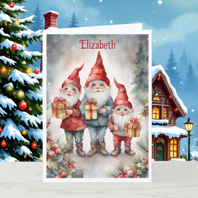 Elfen & Weihnachtsmann für Großkinder Weihnachten Karte (Von Creator hochgeladen)