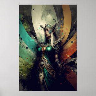 Elfen-Zauberin Fantasy-Poster RPG-Kunst 1 Poster