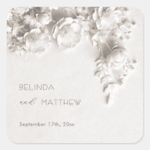 Elfenbein 3D Blumen Rosen Minimalistische Hochzeit