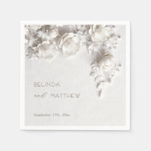 Elfenbein 3D Blumen Rosen Minimalistische Hochzeit