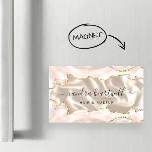 Elfenbein-Achat-Gold-Glitter-Luxus Magnetische Visitenkarte