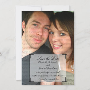 Elfenbein Art Deco Rahmen Save the Date Einladung