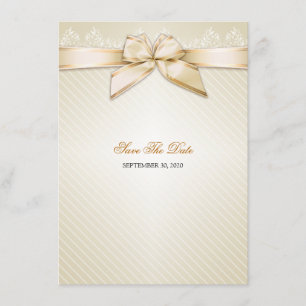 Elfenbein-Band-Gold Stripes Wedding Save the Date