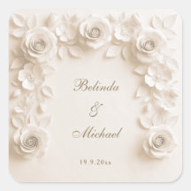 Elfenbein Barock Blumenrosen Rahmen | Hochzeit