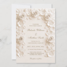 Elfenbein Barock Eleganz Rosen Rahmen Hochzeit