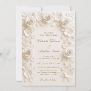 Elfenbein Barock Eleganz Rosen Rahmen Hochzeit Einladung