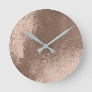 Elfenbein-beige ledernes Metallgraues Runde Wanduhr