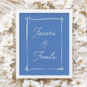 Elfenbein & Blaue Vintage Geschenke & Leckereien B Poster