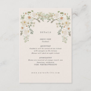Elfenbein Blumen Garten Hochzeit Details Karte