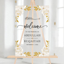 Elfenbein Blumen Gold Muslimische Hochzeitsbegrüßu