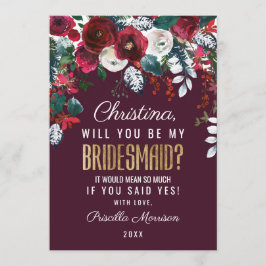 Elfenbein-Blumengesteck-Brautjungfer Burgunders Einladung