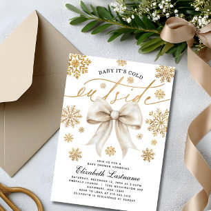 Elfenbein Bogen Baby es ist kalt draußen Winter Ba Einladung