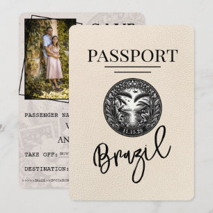 Elfenbein Brasilien Reisepass Save The Date