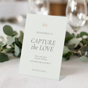 Elfenbein Capture the Love Hochzeitstisch oben Sockelschild