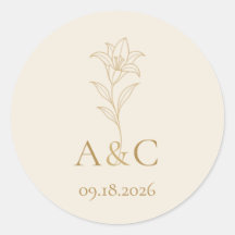 Elfenbein Champagner Lilie Hochzeit Monogramm Umsc