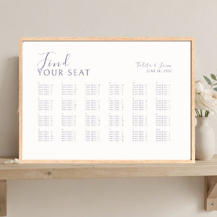 Elfenbein Chic Alphabet 120+ Hochzeits-Sitzplan Poster