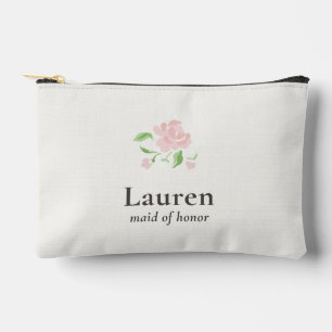 Elfenbein Chic Floral Brautjungfer Druck Cut Sew Zubehörtasche