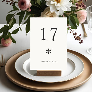Elfenbein   Chic Minimal Typografy Wedding Tischnummer